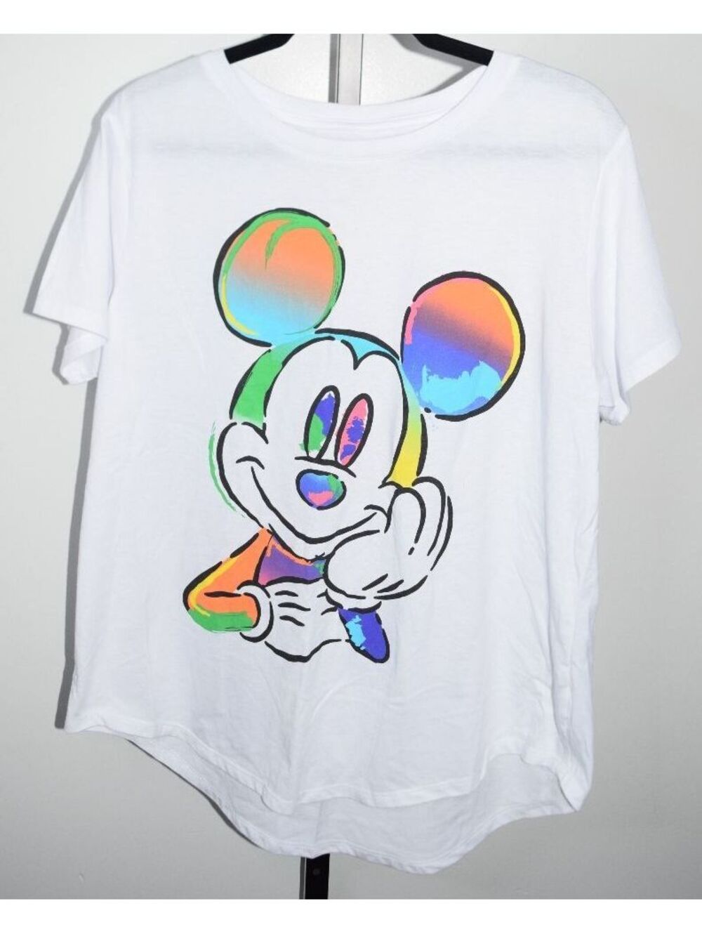 Disney Plus Size 3XL White T-Shirt with Colorful Mickey Mouse Print